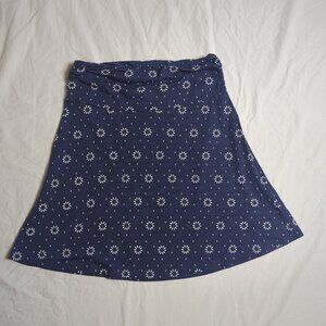 Toad&Co Women's Size Small Chaka Skirt, Navy Blue Print